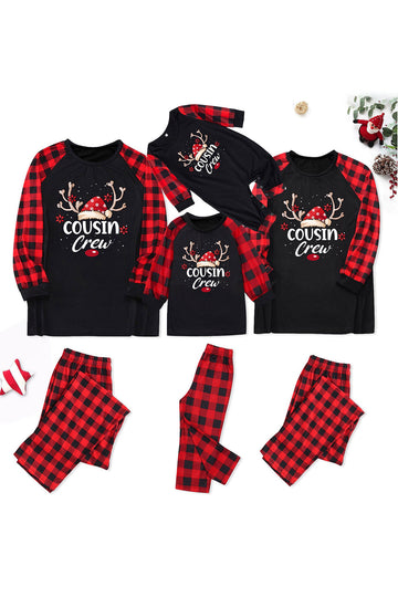 Imprimir Pijama de Navidad Familiar con Cuadros Rojos